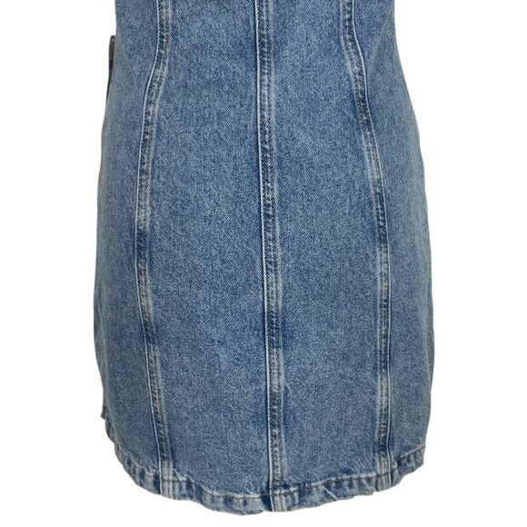 Anthropologie Pilcro Short Sleeve Denim Button Front Mini Dress 00 Blue Fall - Picture 11 of 13